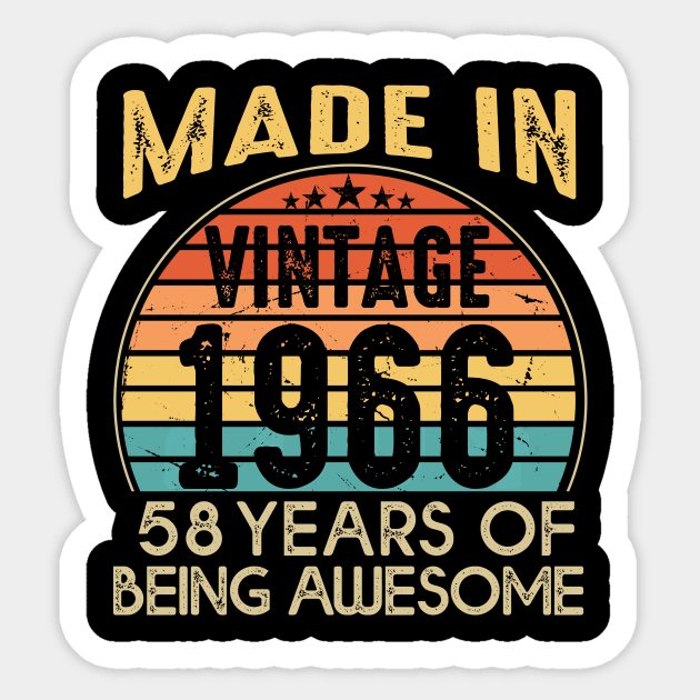 T4691966 Vintage 1966 58 Years Old Being Awesome Sticker by shattorickey.fashion